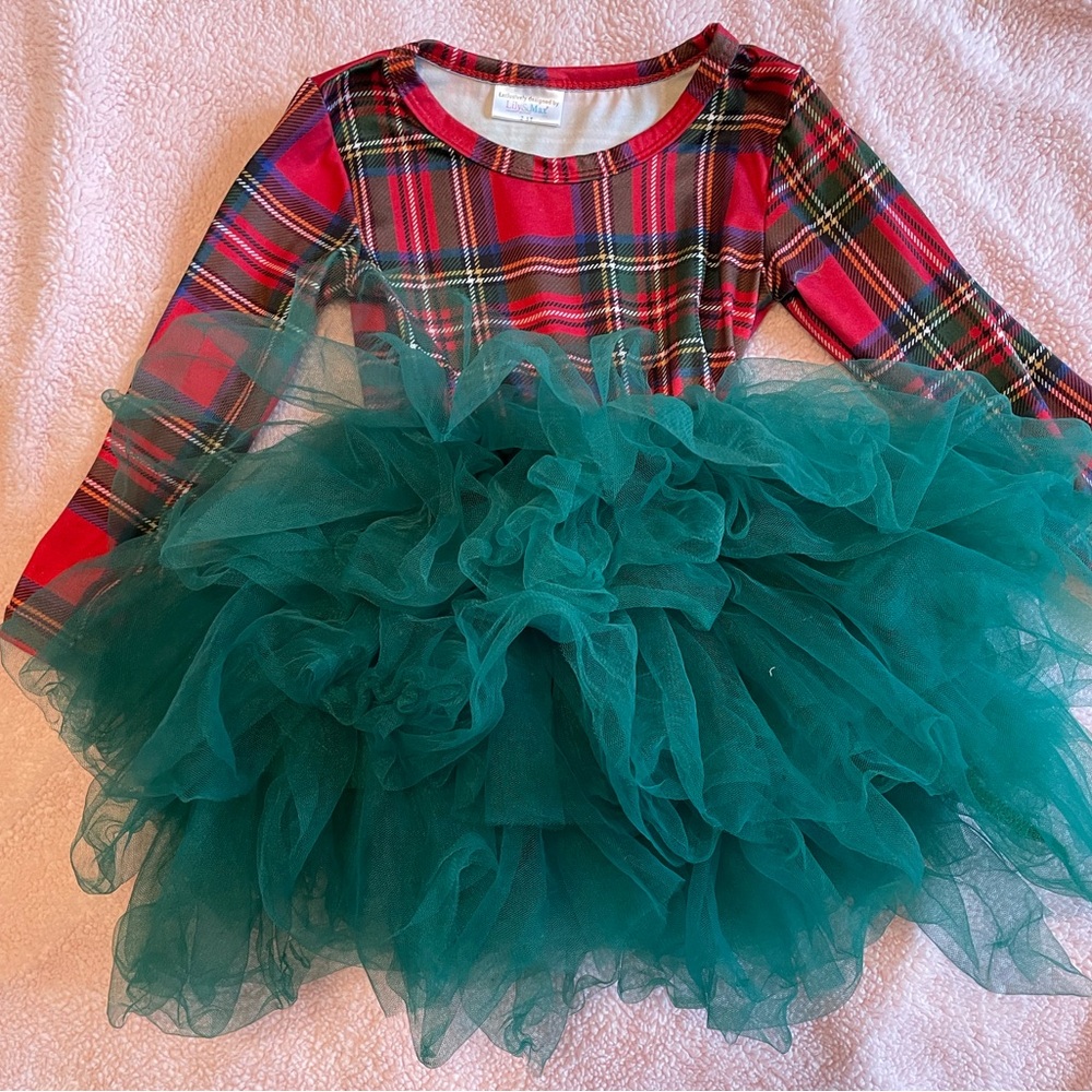 Long sleeve bamboo holiday tulle dress